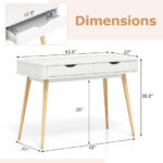 Space-Saving Computer Desk with Drawers and Sturdy Wood Legs