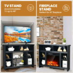 Space-Saving Corner TV Stand with Adjustable Shelves for 48-Inch TVs