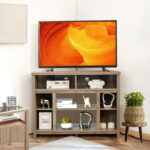 Space-Saving Corner TV Stand with Adjustable Shelves for 48-Inch TVs