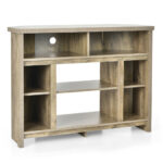 Space-Saving Corner TV Stand with Adjustable Shelves for 48-Inch TVs