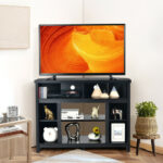 Space-Saving Corner TV Stand with Adjustable Shelves for 48-Inch TVs