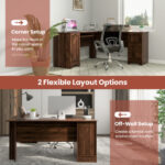 Space-Saving L-Shaped Desk with Drawers, Keyboard Tray, and Cabinet 28 Space-Saving L-Shaped Desk with Drawers, Keyboard Tray, and Cabinet