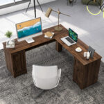 Space-Saving L-Shaped Desk with Drawers, Keyboard Tray, and Cabinet 23 Space-Saving L-Shaped Desk with Drawers, Keyboard Tray, and Cabinet