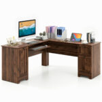 Space-Saving L-Shaped Desk with Drawers, Keyboard Tray, and Cabinet 24 Space-Saving L-Shaped Desk with Drawers, Keyboard Tray, and Cabinet