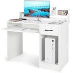 Space-Saving Laptop Desk with Drawer and Adjustable Keyboard Tray 27 Space-Saving Laptop Desk with Drawer and Adjustable Keyboard Tray