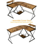 Space-Saving Reversible L-Shaped Desk with Shelf and CPU Stand 33 Space-Saving Reversible L-Shaped Desk with Shelf and CPU Stand