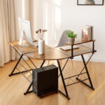 Space-Saving Reversible L-Shaped Desk with Shelf and CPU Stand 34 Space-Saving Reversible L-Shaped Desk with Shelf and CPU Stand