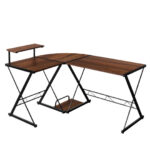 Space-Saving Reversible L-Shaped Desk with Shelf and CPU Stand 38 Space-Saving Reversible L-Shaped Desk with Shelf and CPU Stand