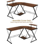 Space-Saving Reversible L-Shaped Desk with Shelf and CPU Stand 40 Space-Saving Reversible L-Shaped Desk with Shelf and CPU Stand