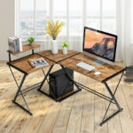 Space-Saving Reversible L-Shaped Desk with Shelf and CPU Stand 29 Space-Saving Reversible L-Shaped Desk with Shelf and CPU Stand