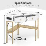 Space-Saving Triangle Corner Desk with 2 Drawers, Charging Station and Storage 33 Space-Saving Triangle Corner Desk with 2 Drawers, Charging Station and Storage