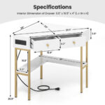 Space-Saving Triangle Corner Desk with 2 Drawers, Charging Station and Storage 40 Space-Saving Triangle Corner Desk with 2 Drawers, Charging Station and Storage