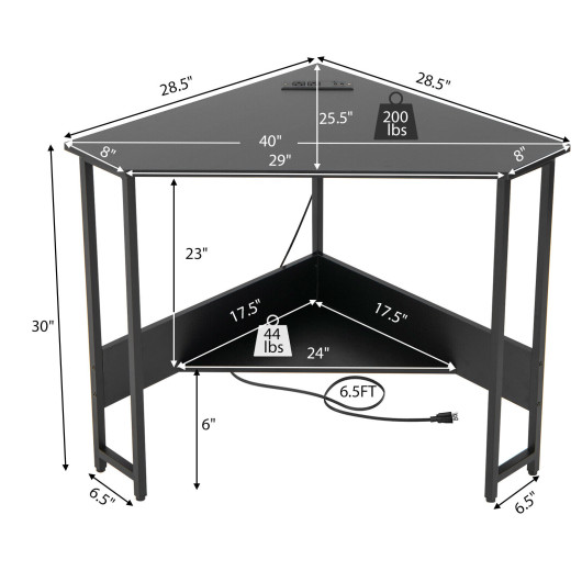 Space-Saving Triangle Corner Desk with Charging Station and Storage 11 Space-Saving Triangle Corner Desk with Charging Station and Storage - Image 11