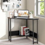 Space-Saving Triangle Corner Desk with Charging Station and Storage 27 Space-Saving Triangle Corner Desk with Charging Station and Storage