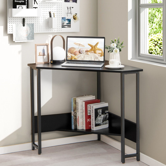 Space-Saving Triangle Corner Desk with Charging Station and Storage 13 Space-Saving Triangle Corner Desk with Charging Station and Storage - Image 13