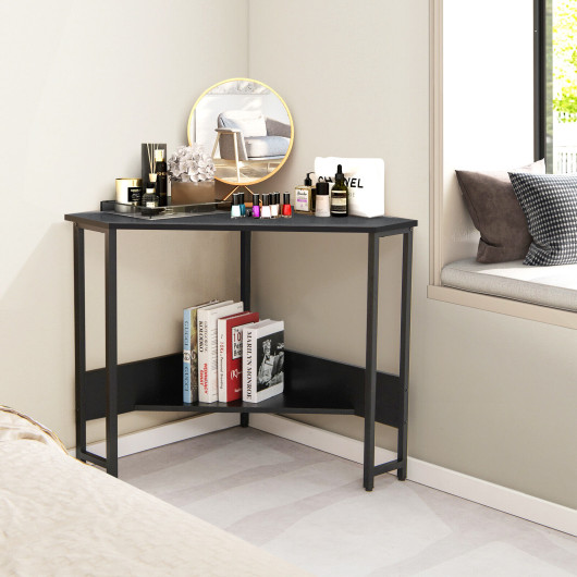 Space-Saving Triangle Corner Desk with Charging Station and Storage 14 Space-Saving Triangle Corner Desk with Charging Station and Storage - Image 14