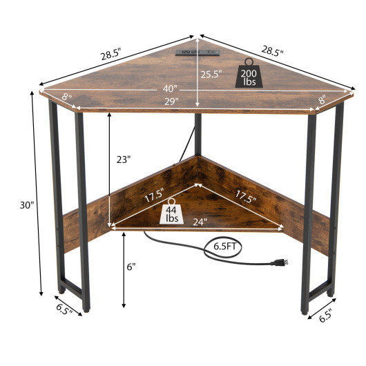 Space-Saving Triangle Corner Desk with Charging Station and Storage 4 Space-Saving Triangle Corner Desk with Charging Station and Storage - Image 4
