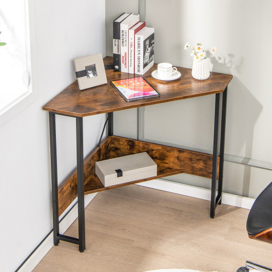 Space-Saving Triangle Corner Desk with Charging Station and Storage 7 Space-Saving Triangle Corner Desk with Charging Station and Storage - Image 7