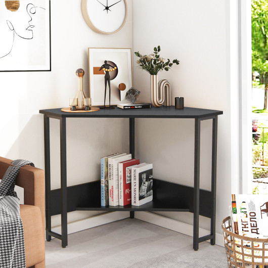Space-Saving Triangle Corner Desk with Charging Station and Storage 9 Space-Saving Triangle Corner Desk with Charging Station and Storage - Image 9