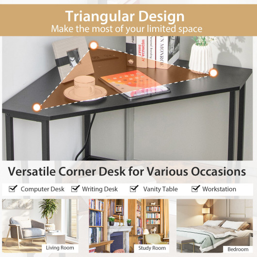 Space-Saving Triangle Corner Desk with Charging Station and Storage 10 Space-Saving Triangle Corner Desk with Charging Station and Storage - Image 10