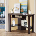 Space-Saving Wooden Corner Desk with Drawer and Storage Shelves 35 Space-Saving Wooden Corner Desk with Drawer and Storage Shelves