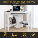 Space-Saving Wooden Corner Desk with Drawer and Storage Shelves 37 Space-Saving Wooden Corner Desk with Drawer and Storage Shelves