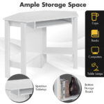 Space-Saving Wooden Corner Desk with Drawer and Storage Shelves 40 Space-Saving Wooden Corner Desk with Drawer and Storage Shelves