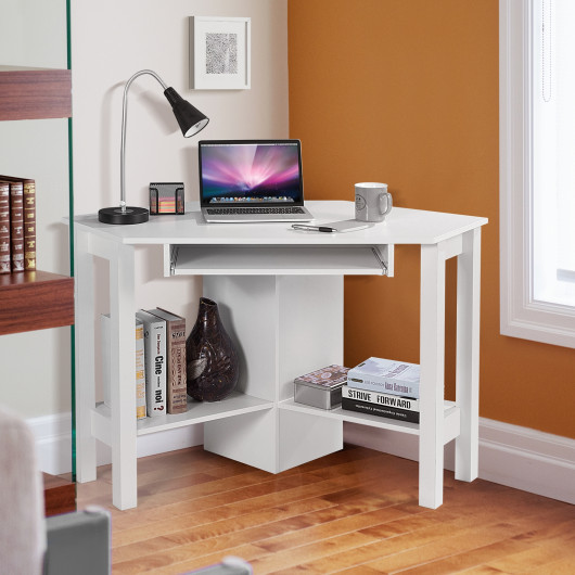 Space-Saving Wooden Corner Desk with Drawer and Storage Shelves 20 Space-Saving Wooden Corner Desk with Drawer and Storage Shelves - Image 20