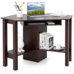 Space-Saving Wooden Corner Desk with Drawer and Storage Shelves 31 Space-Saving Wooden Corner Desk with Drawer and Storage Shelves