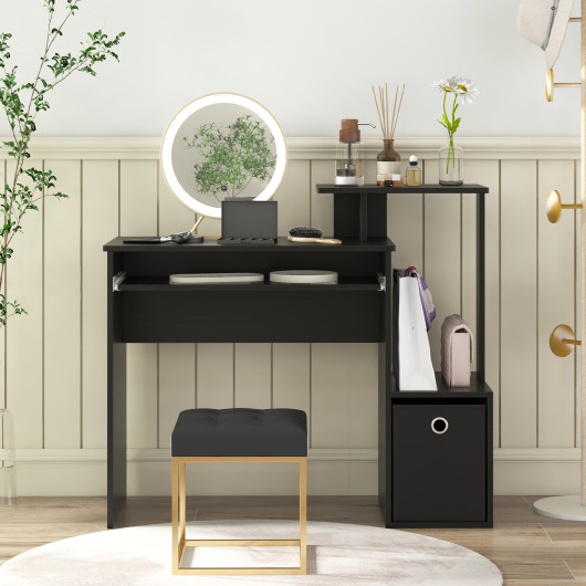 Compact Computer Desk with Keyboard Tray and Storage Solutions 2 Compact Computer Desk with Keyboard Tray and Storage Solutions - Image 2