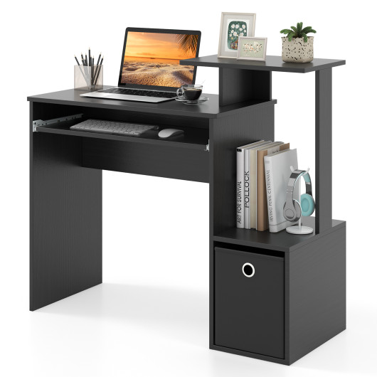 Compact Computer Desk with Keyboard Tray and Storage Solutions 4 Compact Computer Desk with Keyboard Tray and Storage Solutions - Image 4