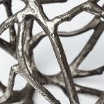 Sphaira I Small 5L x 5W Silver Cast Aluminum Decorative Tree Branch Orb