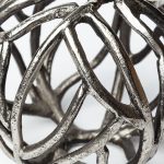 Sphaira II Large 7L x 7W Silver Cast Aluminum Decorative Tree Branch Orb