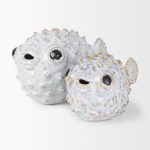 Spike I (Small) 8L x 4W Off-White Ceramic Puffer Fish