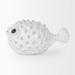 Spike II (Large) 10L x 6W Off-White Ceramic Puffer Fish