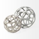 Spiro 7L x 7W Off-White Hollow Decorative Orb