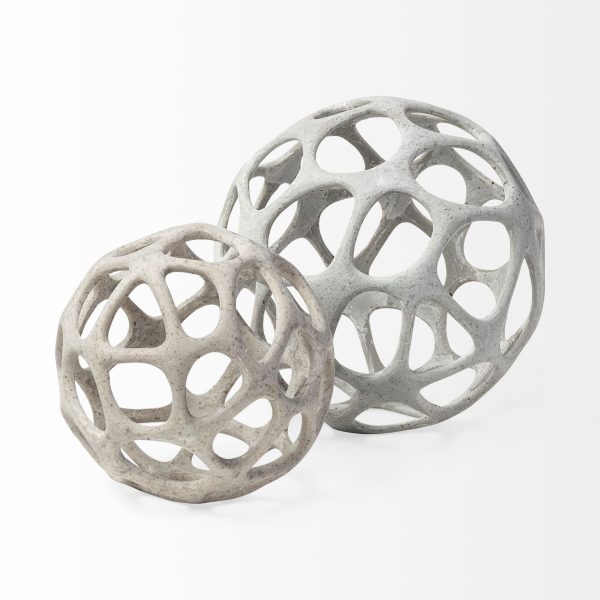 Spiro 7L x 7W Off White Hollow Decorative Orb 2