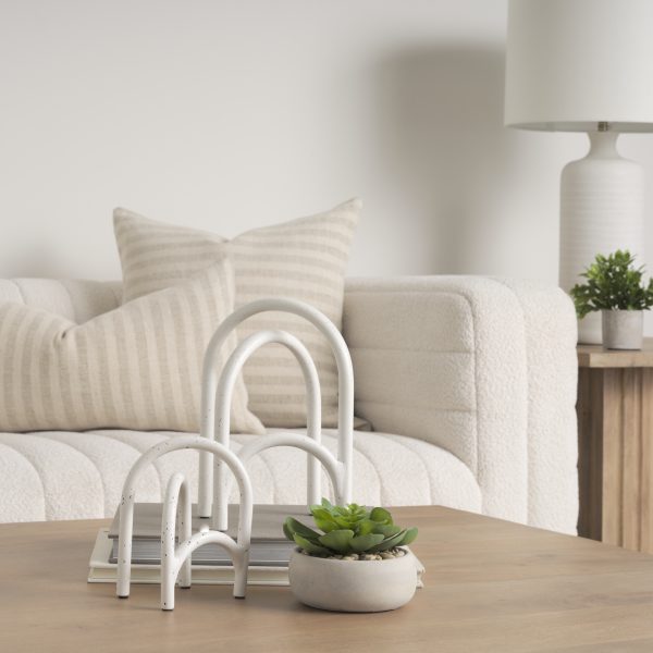 Springe White Gray Speckled Arch Decorative Object Set of 2 1