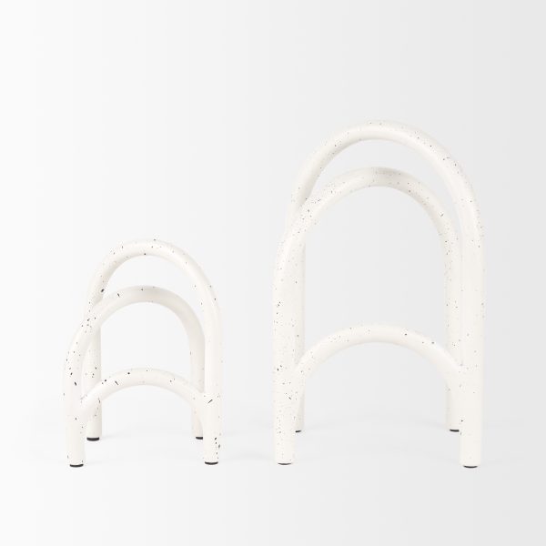 Springe White Gray Speckled Arch Decorative Object Set of 2 2