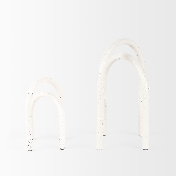 Springe White Gray Speckled Arch Decorative Object Set of 2 3