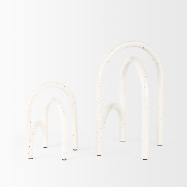 Springe White Gray Speckled Arch Decorative Object Set of 2 4