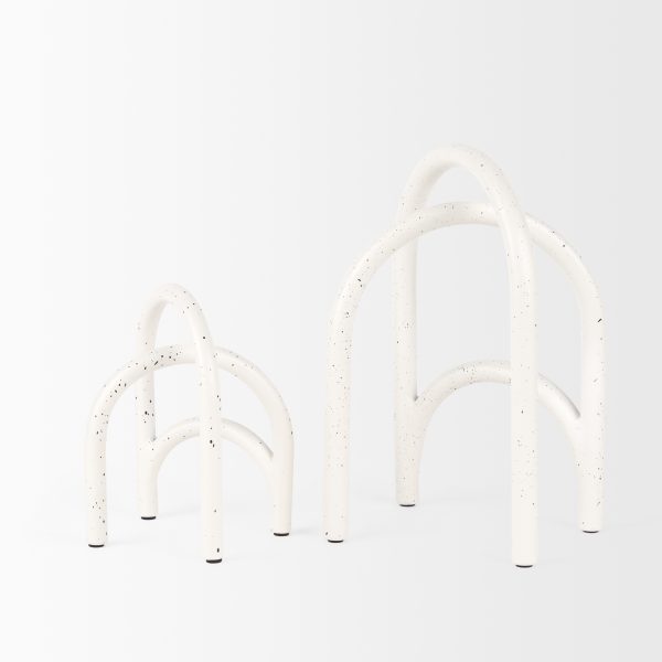 Springe White Gray Speckled Arch Decorative Object Set of 2 5