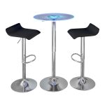 Spyra-Ale Contemporary Adjustable Chrome Bar Set with Light-Up Acrylic Tabletop and Black PVC (3 Piece) 9 Spyra-Ale Contemporary Adjustable Chrome Bar Set with Light-Up Acrylic Tabletop and Black PVC (3 Piece)