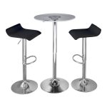 Spyra-Ale Contemporary Adjustable Chrome Bar Set with Light-Up Acrylic Tabletop and Black PVC (3 Piece) 10 Spyra-Ale Contemporary Adjustable Chrome Bar Set with Light-Up Acrylic Tabletop and Black PVC (3 Piece)