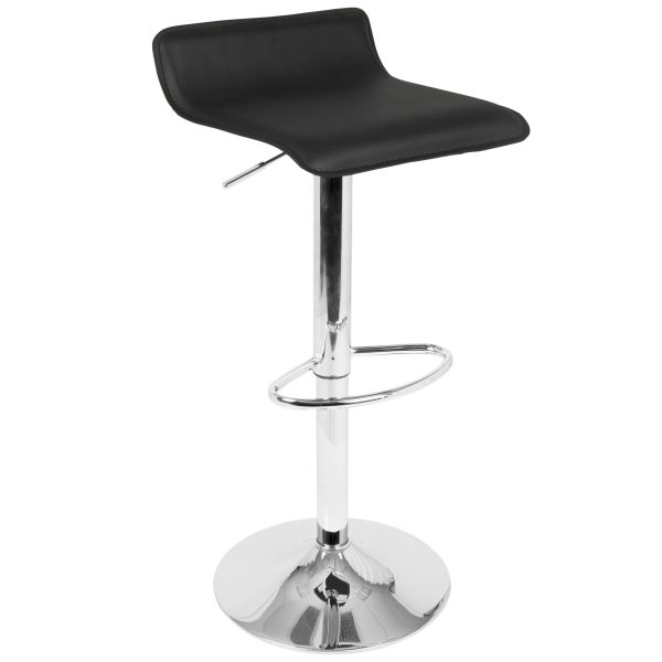 Spyra Ale Contemporary Adjustable Chrome Bar Set with Light Up Acrylic Tabletop and Black PVC 3 Piece 4