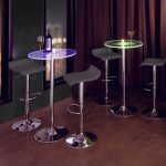 Spyra-Ale Contemporary Adjustable Chrome Bar Set with Light-Up Acrylic Tabletop and Grey Stools (Set of 3) 7 Spyra-Ale Contemporary Adjustable Chrome Bar Set with Light-Up Acrylic Tabletop and Grey Stools (Set of 3)