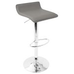 Spyra-Ale Contemporary Adjustable Chrome Bar Set with Light-Up Acrylic Tabletop and Grey Stools (Set of 3) 10 Spyra-Ale Contemporary Adjustable Chrome Bar Set with Light-Up Acrylic Tabletop and Grey Stools (Set of 3)
