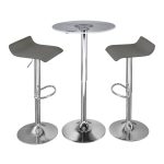 Spyra-Ale Contemporary Adjustable Chrome Bar Set with Light-Up Acrylic Tabletop and Grey Stools (Set of 3) 11 Spyra-Ale Contemporary Adjustable Chrome Bar Set with Light-Up Acrylic Tabletop and Grey Stools (Set of 3)