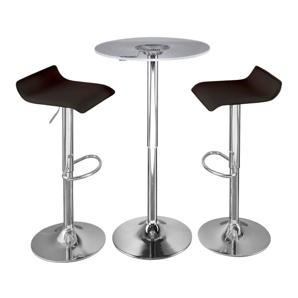 Spyra Ale Contemporary Light Up Acrylic Bar Set in Chrome 3 Piece 2