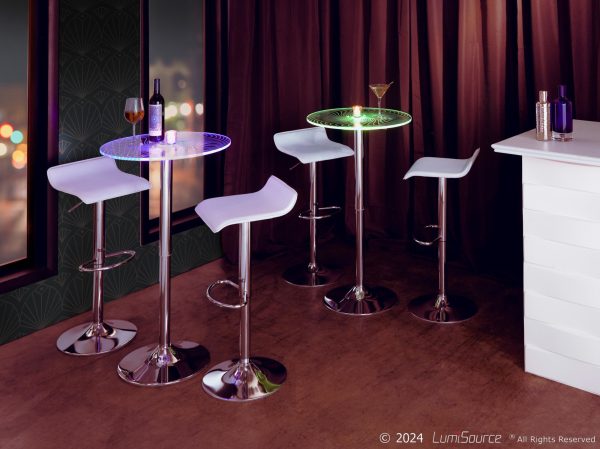 Spyra Ale Contemporary Light Up Acrylic Bar Set in Chrome 3 Piece